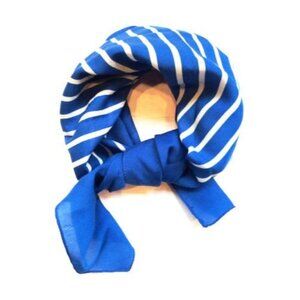 Vintage Clemson Scarf Square Blue White Stripes Geometric Design